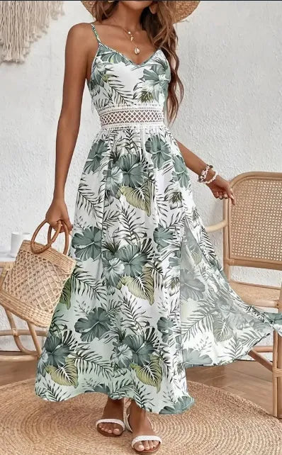Elegant Spring Chic Vacation Resort Floral Summer Maxi Robe