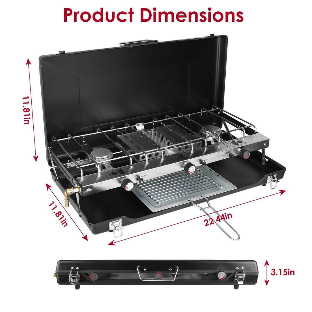 Portable 2 burner Gas Stove propane range camping gas outdoor stove burner - EX-STOCK Canada