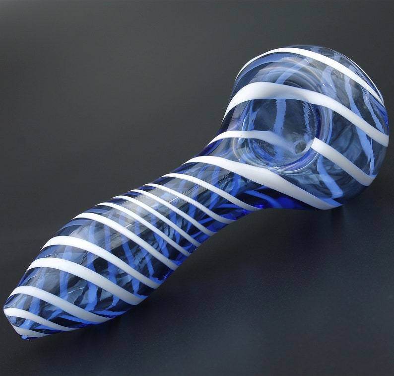 Color Stripes Glass Crafts Hookah Pipe - EX-STOCK Canada