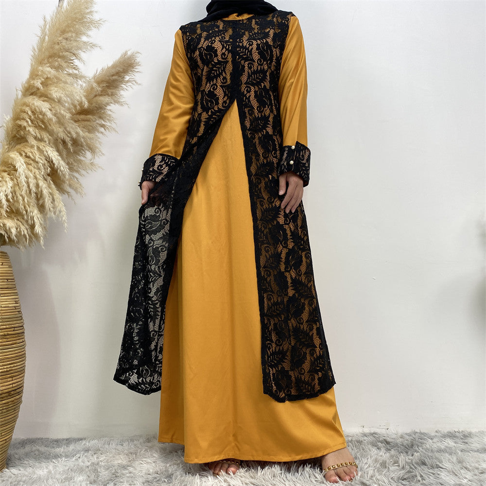 Lace Temperament Women's Clothing Arabic Clothing Robe - EX-STOCK Canada
