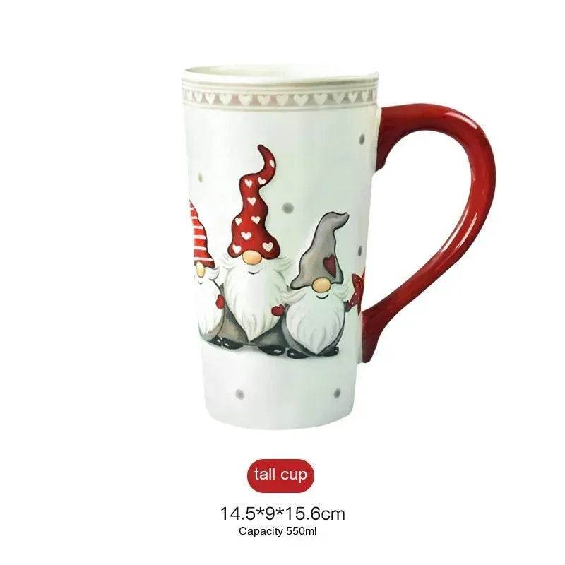 Christmas Large Capacity Nordic Christmas Tall Hat Ceramic Relief Mug Cup - EX-STOCK Canada
