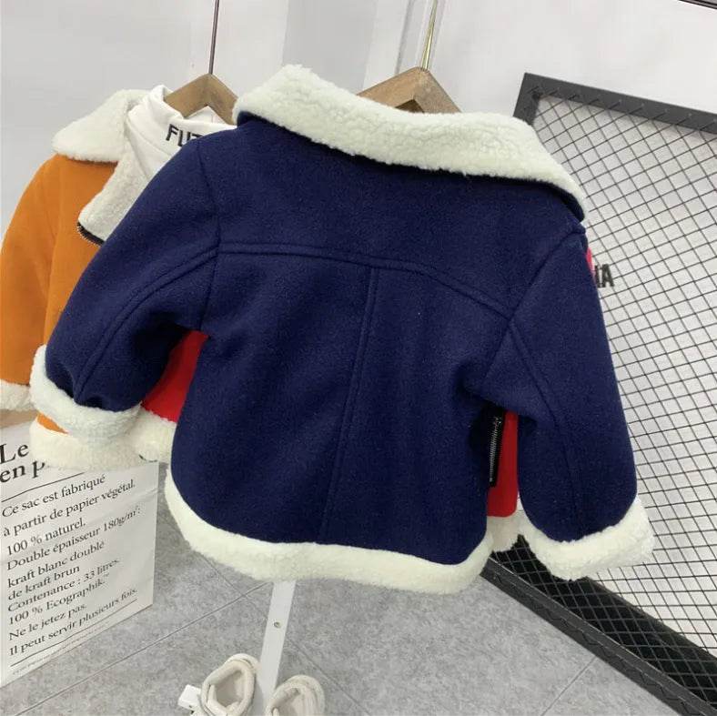 Children's Thickened Fleece Wool Top Lamb Wool Coat - EX-STOCK Canada
