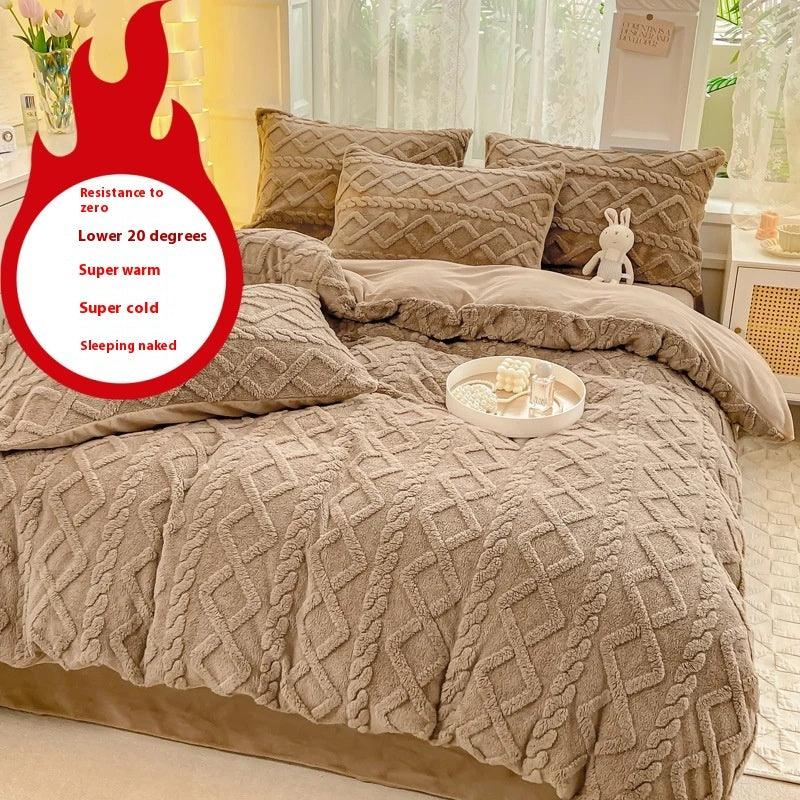 Winter Thickened Tailian Milk Fiber Soft Thermal Duvet Cover Sheets EX-STOCK Canada