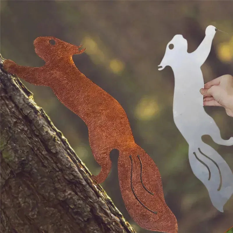 Household Rusty Squirrel Silhouette Screw Insert wood craft