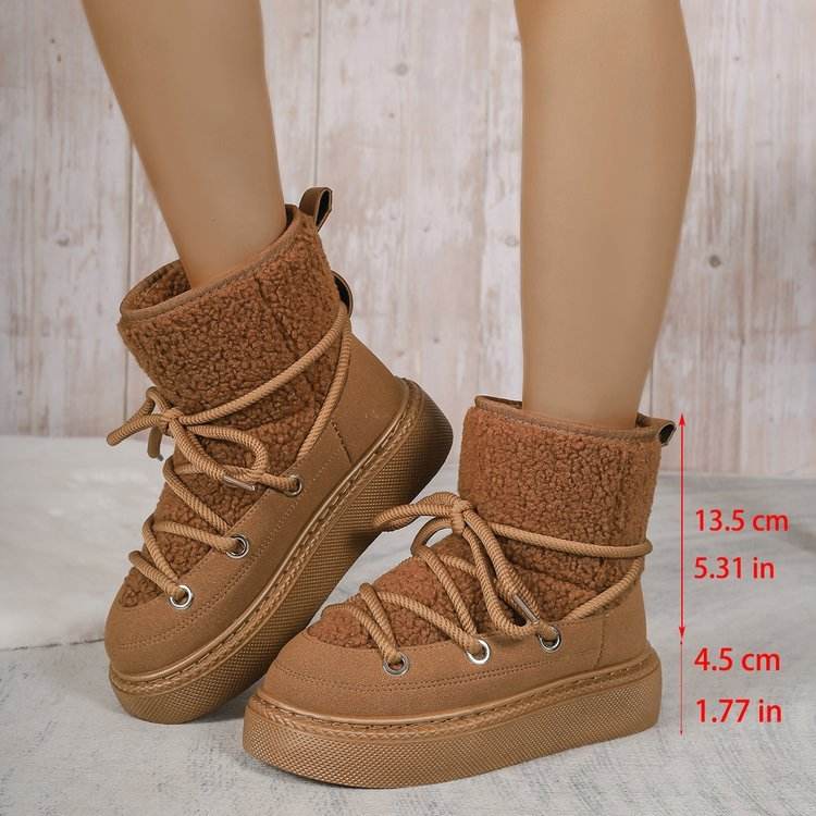 Plus Size Platform Cross Strap Snow Boots - EX-STOCK Canada