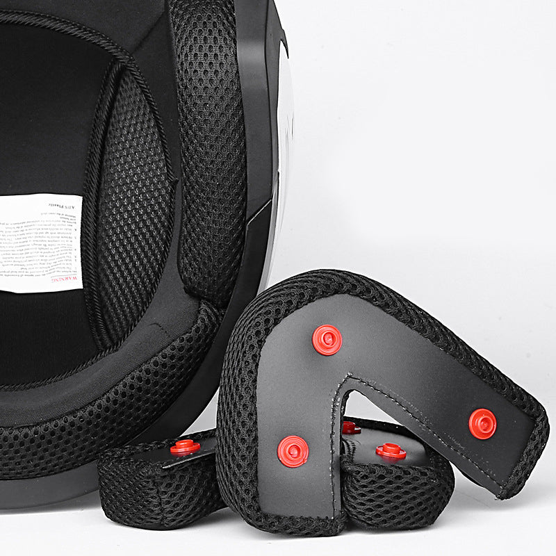 Black car seat with a detachable headrest on a white background