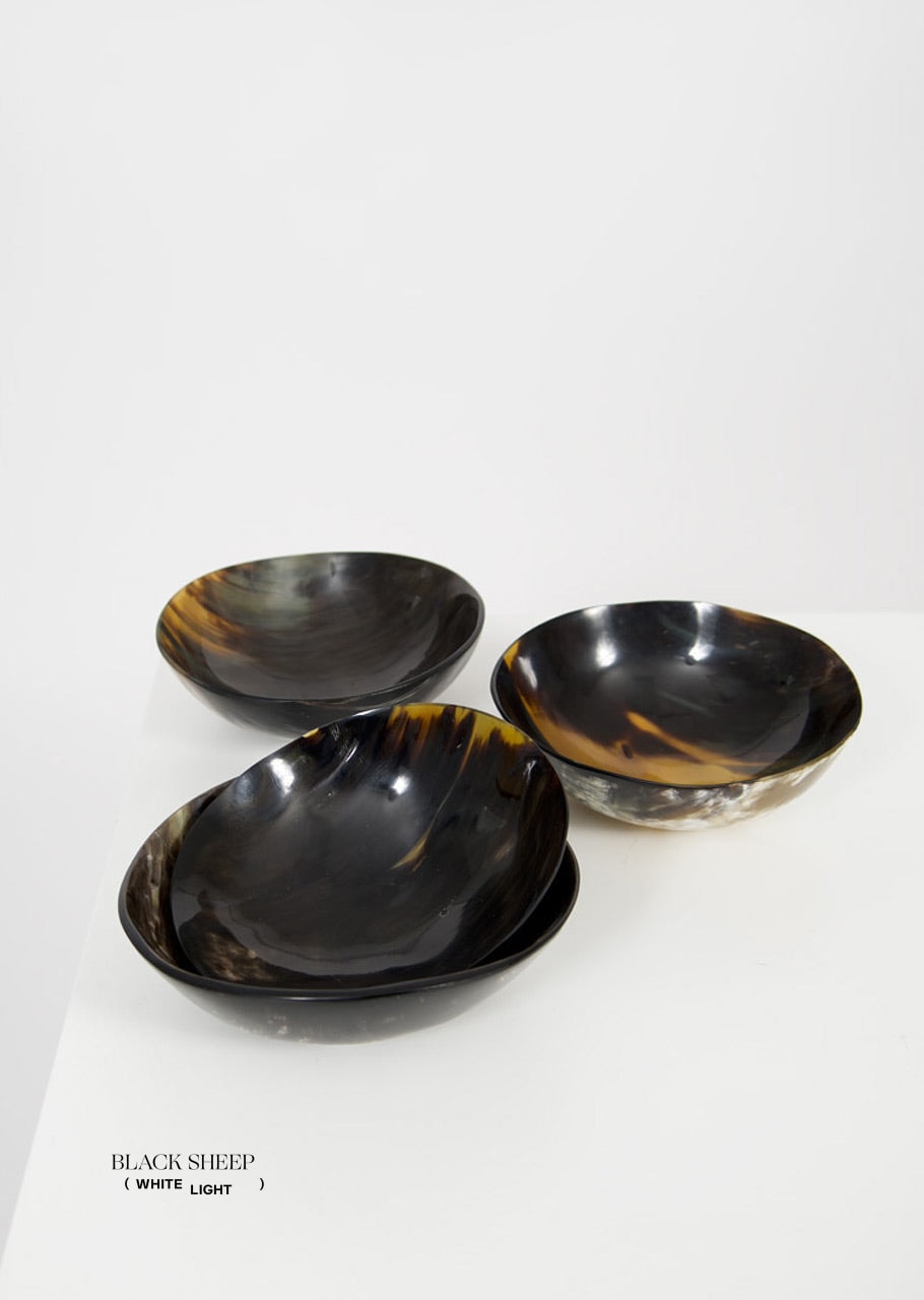 Ankole & Gyr Horn Dark Round Bowl EX-STOCK Canada