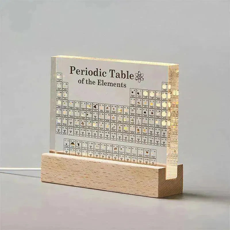 Tableau périodique en acrylique : échantillons réels d'éléments + base lumineuse - EX-STOCK CANADA