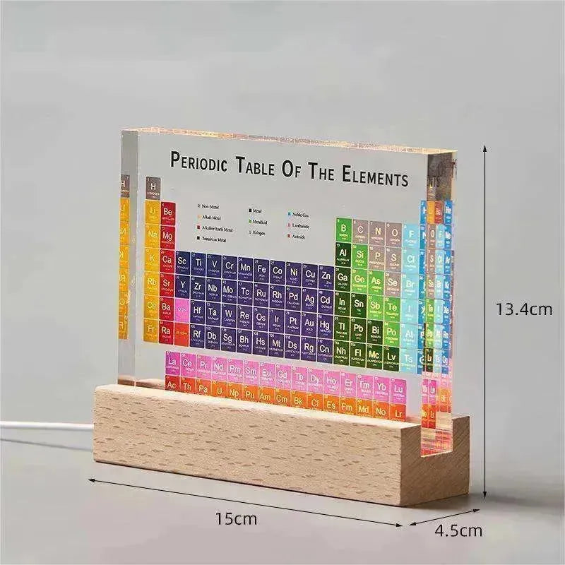 Tableau périodique en acrylique : échantillons réels d'éléments + base lumineuse - EX-STOCK CANADA