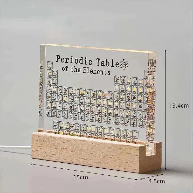 Tableau périodique en acrylique : échantillons réels d'éléments + base lumineuse - EX-STOCK CANADA
