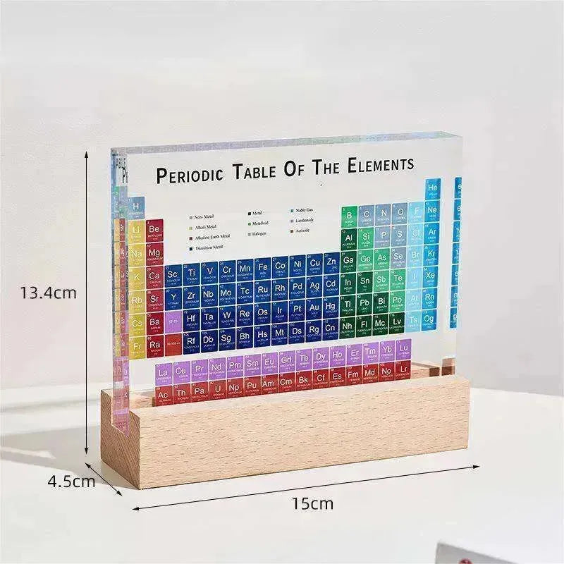 Tableau périodique en acrylique : échantillons réels d'éléments + base lumineuse - EX-STOCK CANADA