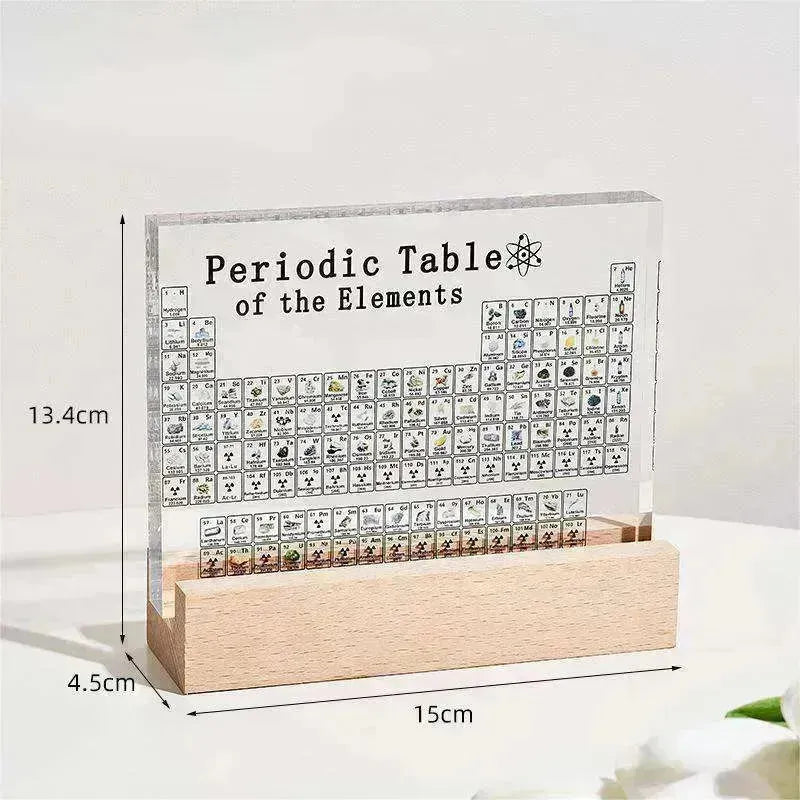 Tableau périodique en acrylique : échantillons réels d'éléments + base lumineuse - EX-STOCK CANADA
