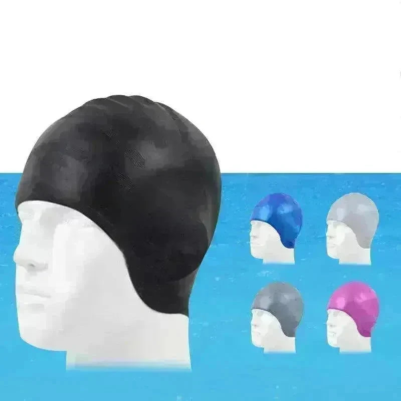 Adults Swimming Silicone Unisex Long Hair Waterproof Caps - EX-STOCK CANADA