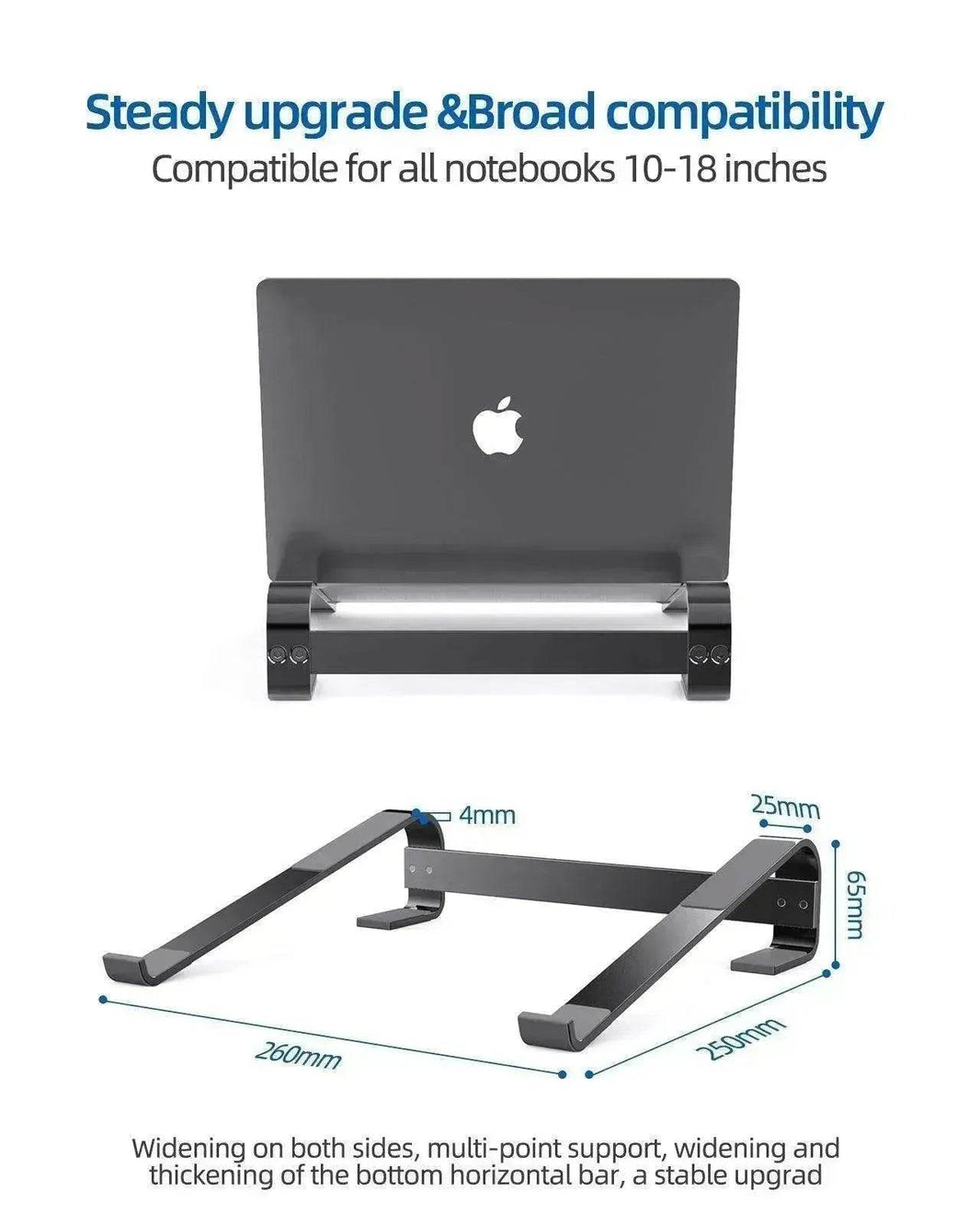 Alum. Portable Laptop Stand: Ventilated, Ergo Holder - EX-STOCK Canada