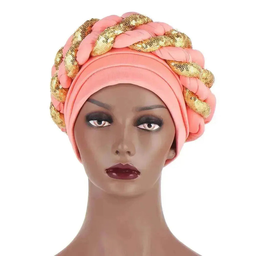 Arab Double Sequined Turban Hat - EX-STOCK Canada