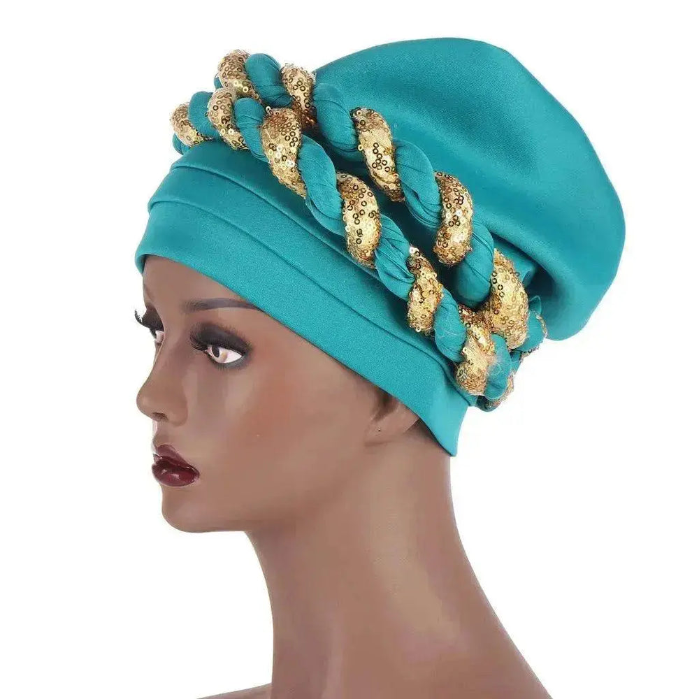 Arab Double Sequined Turban Hat - EX-STOCK Canada