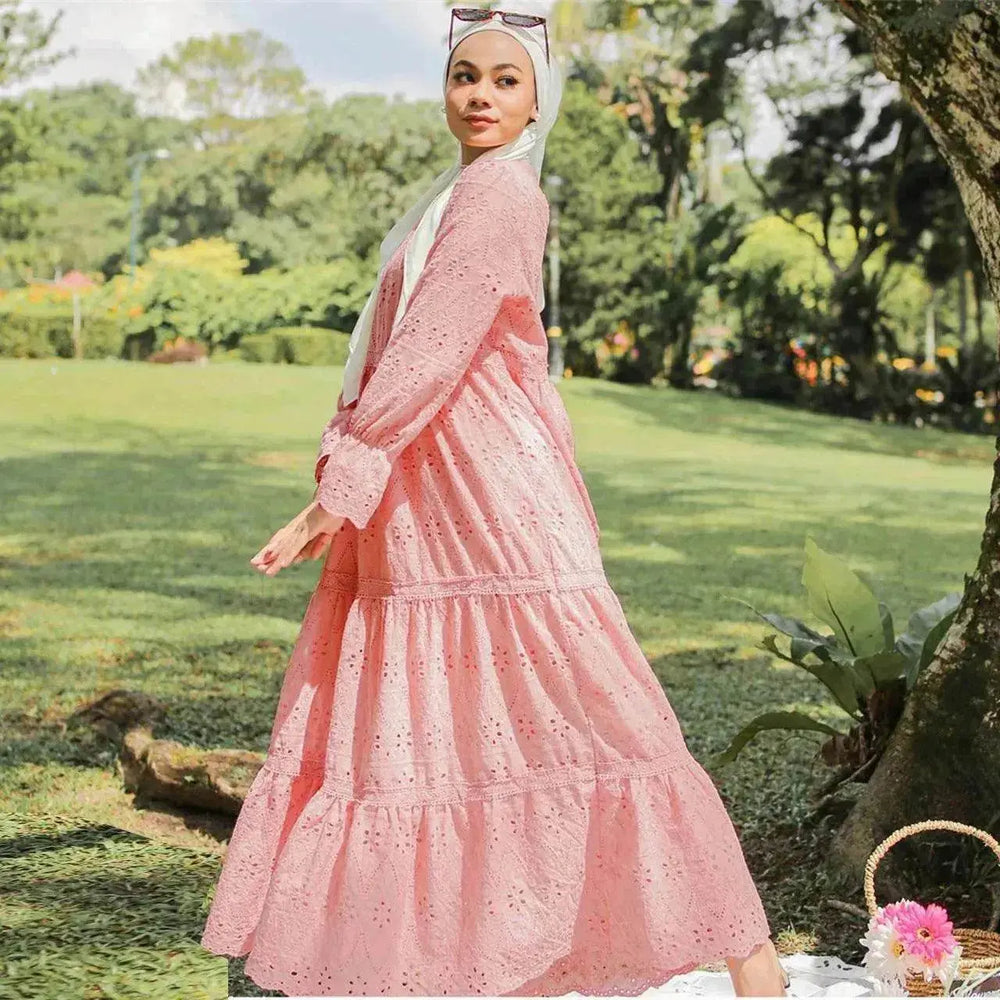 Arab Malaysia Indonesia Hollow Lace Dress - EX-STOCK Canada