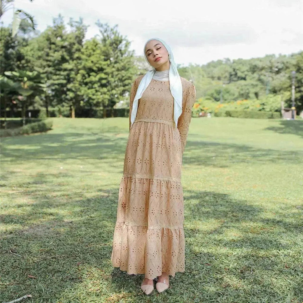 Arab Malaysia Indonesia Hollow Lace Dress - EX-STOCK Canada