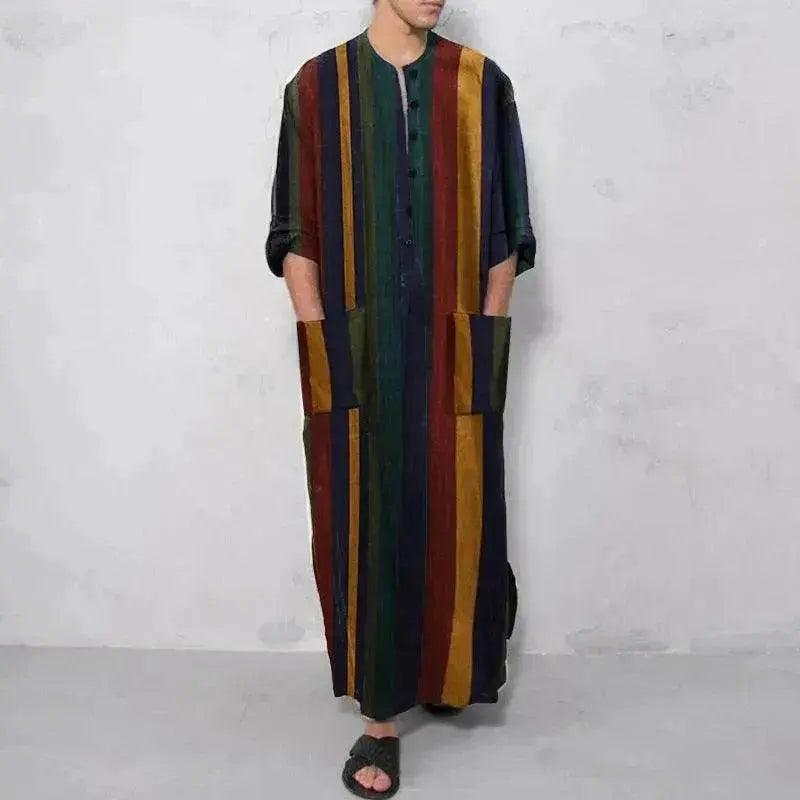Robe arabe pour hommes à rayures imprimées EX-STOCK Canada