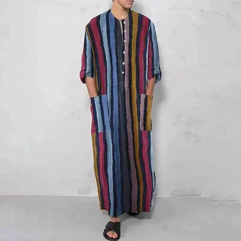 Robe arabe pour hommes à rayures imprimées EX-STOCK Canada