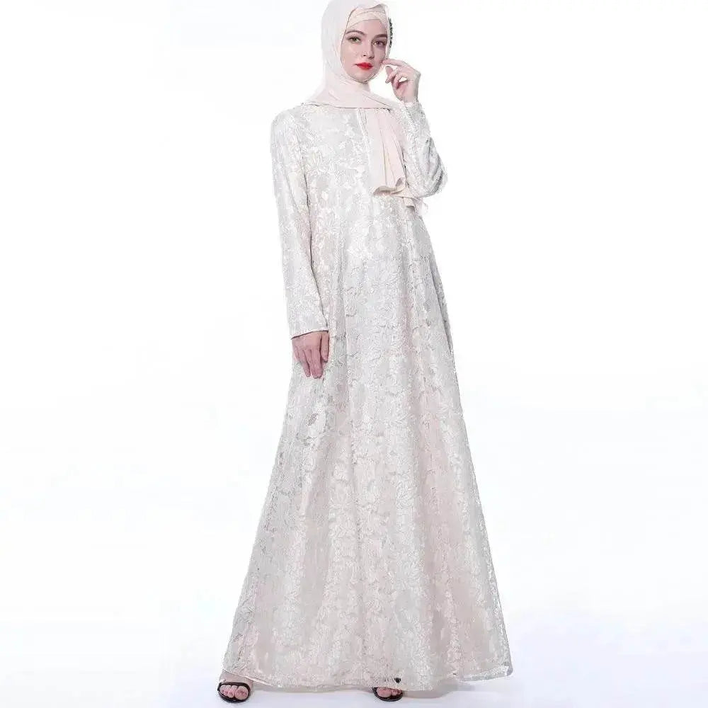 Arab Women's Muslim Arab Lace Abaya Dress - EX-STOCK Canada