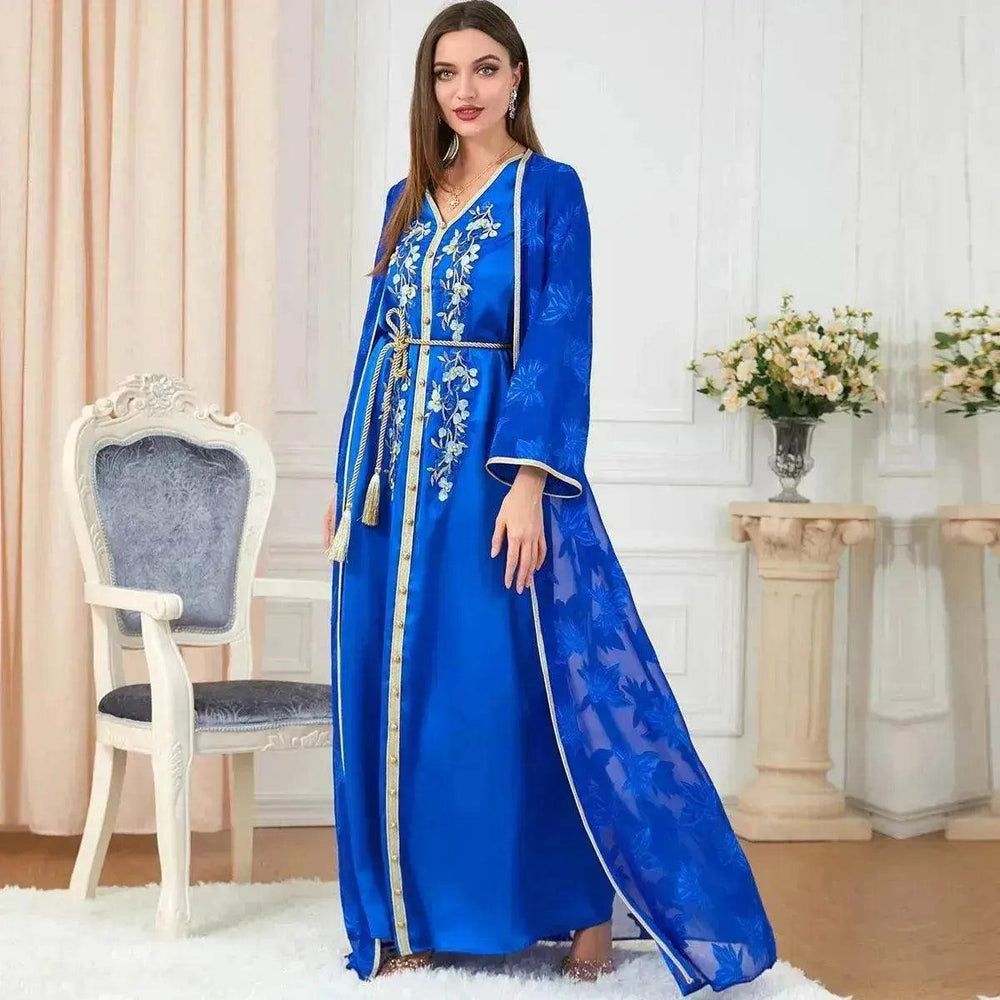 Arab Women's Robes V-neck Suit Dress - EX-STOCK Canada