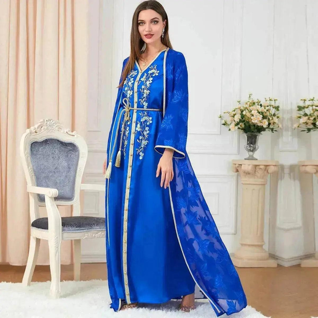 Arab Women's Robes V-neck Suit Dress - EX-STOCK Canada