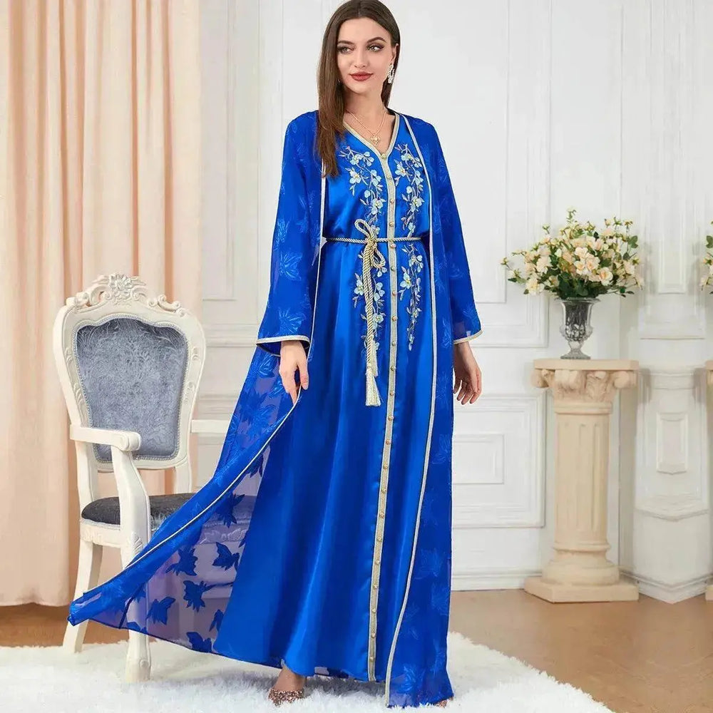 Arab Women's Robes V-neck Suit Dress - EX-STOCK Canada