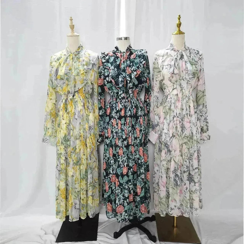 Vestido árabe estampado de gasa hecho - EX-STOCK Canada
