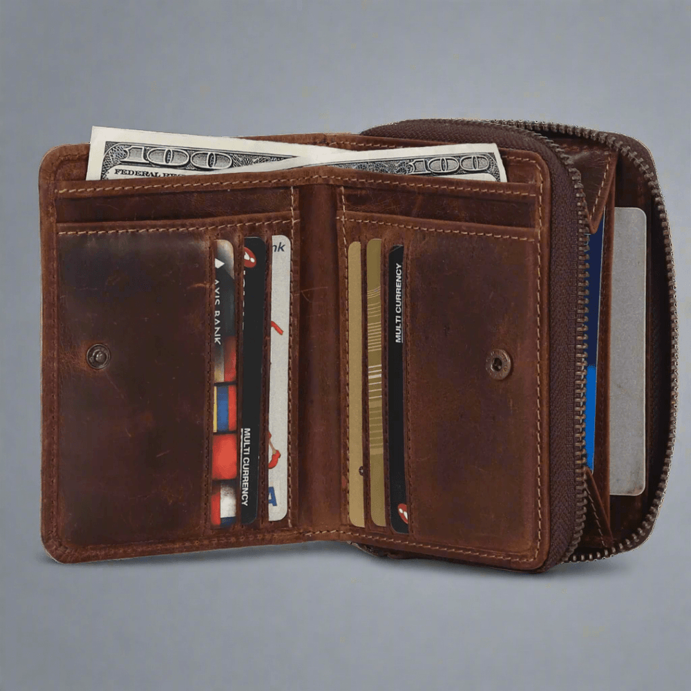 Portafoglio MET Hunter in pelle con zip su tutto il perimetroEX-STOCK Canada