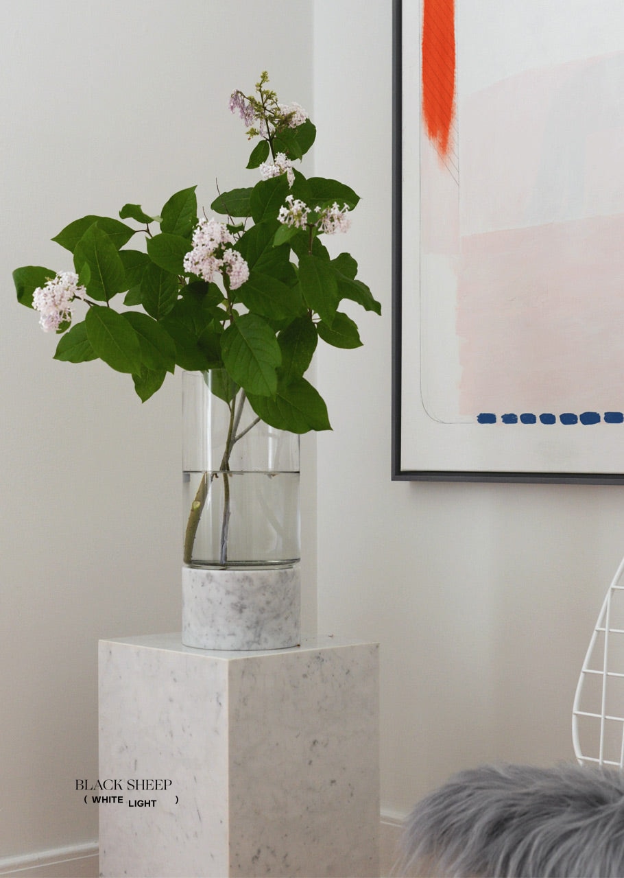 Lauren Black Marble and Glass Vase and Hurricane EX-STOCK Canada