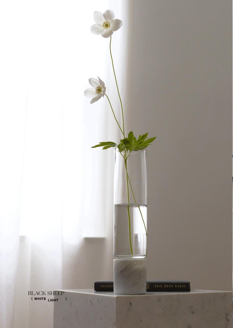 Bianco Carrara Marmor und Glasvase und HurricaneEX-STOCK Canada