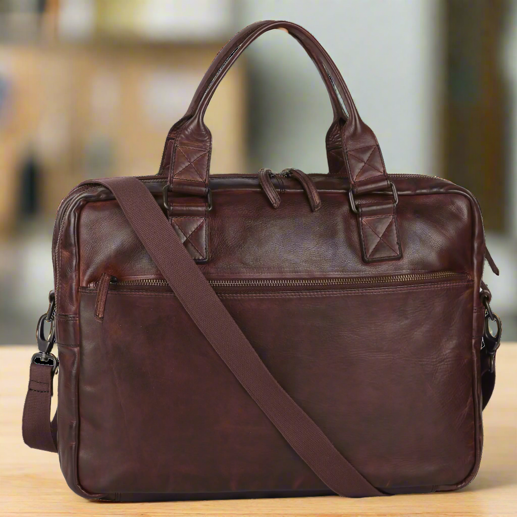 BOL Front Zip Leather Laptop Bag EX-STOCK Canada