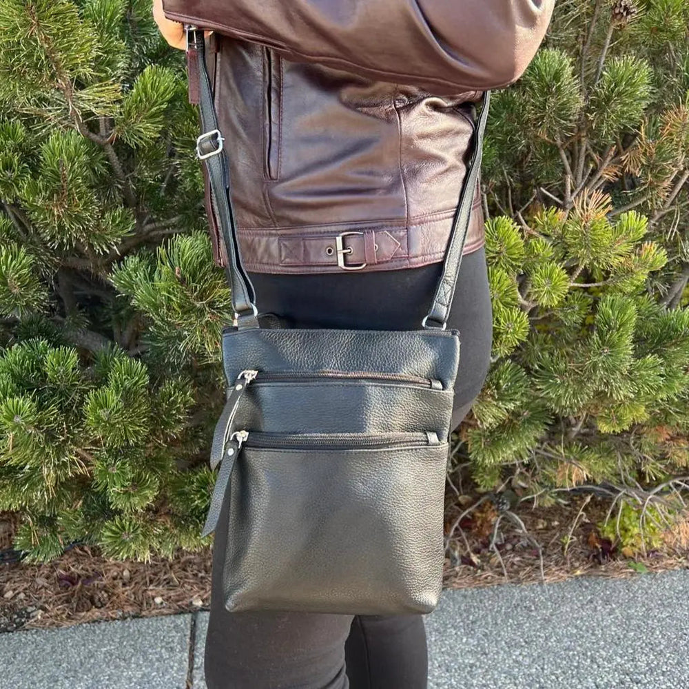 BOL Leather Crossbody Bag 2 Front Zip EX-STOCK Canada