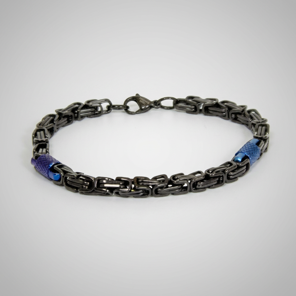 Men's Two-Tone Byzantine Chain Link Bracelet | Stainless Steel