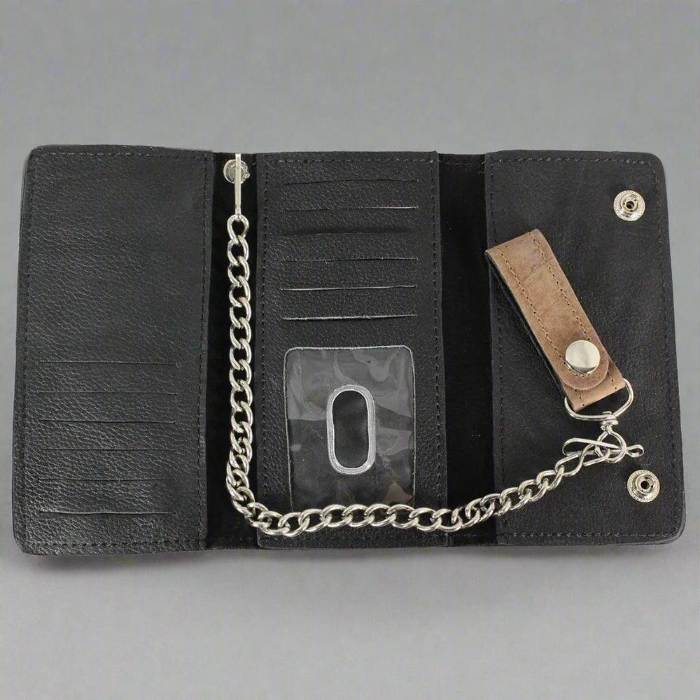 Portafoglio Trifold da Uomo BOL in Pelle da Camionista Placcata in Cromo - EX-STOCK Canada