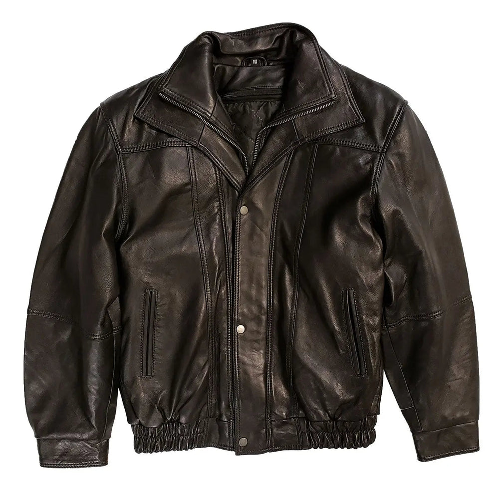 BOL Men's Double Collar Leather Bomber Jacket EX-STOCK Canada
