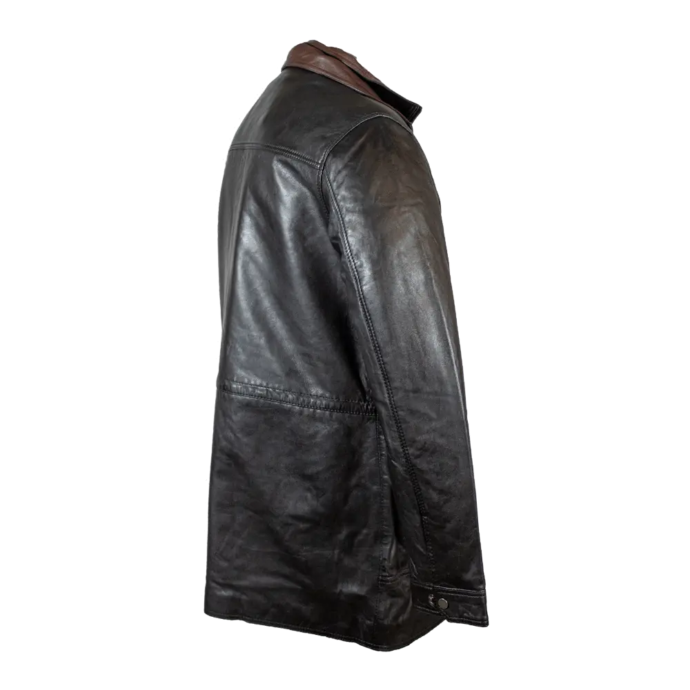 BOL Men's Double Collar Two-Tone Long Coat | Leather Jacket EX-STOCK Canada