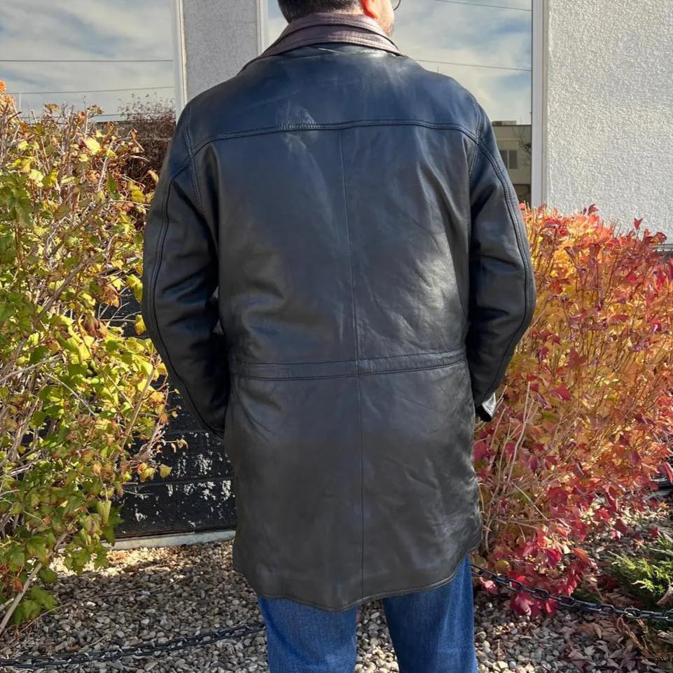 Cappotto lungo bicolore doppio colletto BOL da uomo | Giacca di pelleEX-STOCK Canada