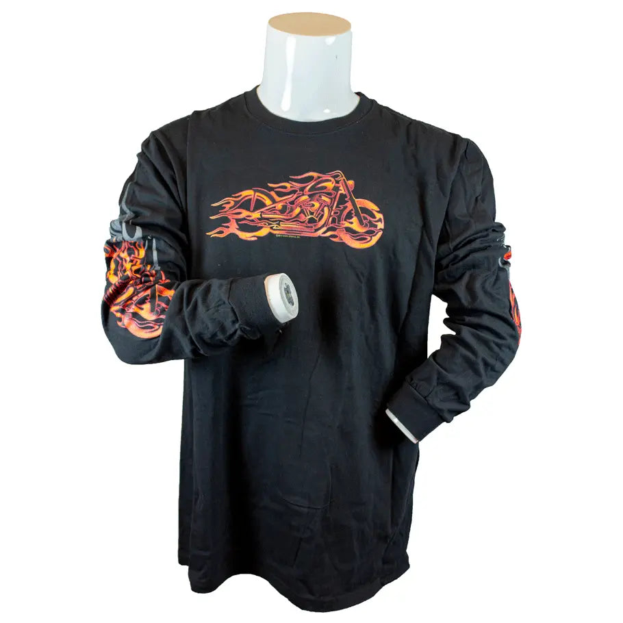 BOL Herren Flaming Bobber Motorrad-LangarmshirtEX-STOCK Canada