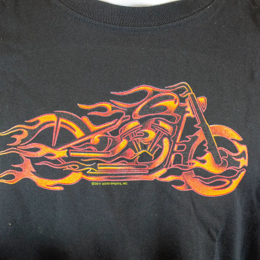 BOL Herren Flaming Bobber Motorrad-LangarmshirtEX-STOCK Canada