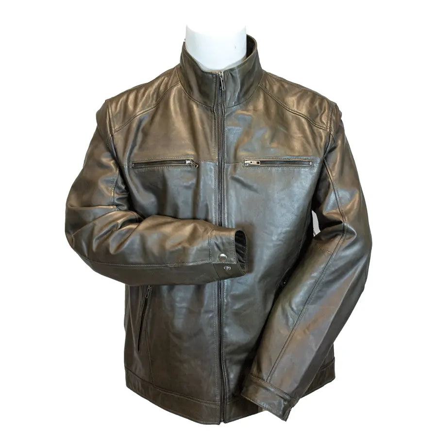 Chaqueta de cuero de piel de cordero estilo bomber para hombre BOL - EX-STOCK Canada