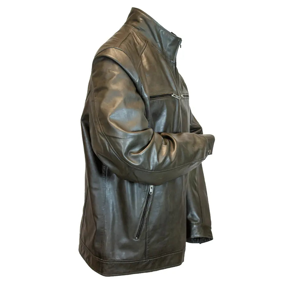 Chaqueta de cuero de piel de cordero estilo bomber para hombre BOL - EX-STOCK Canada