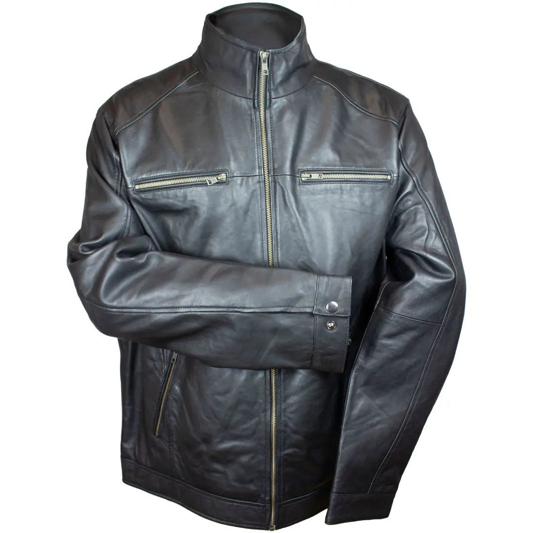 Chaqueta de cuero de piel de cordero estilo bomber para hombre BOL - EX-STOCK Canada