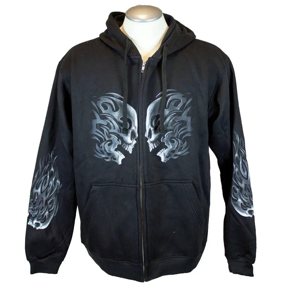 Sweat à capuche zippé BOL pour hommes avec motif tête-butte de crânes