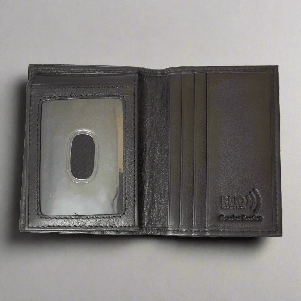 محفظة رجالية من الجلد من BOL بنظام RFID قابلة للطي عموديEX-STOCK Canada