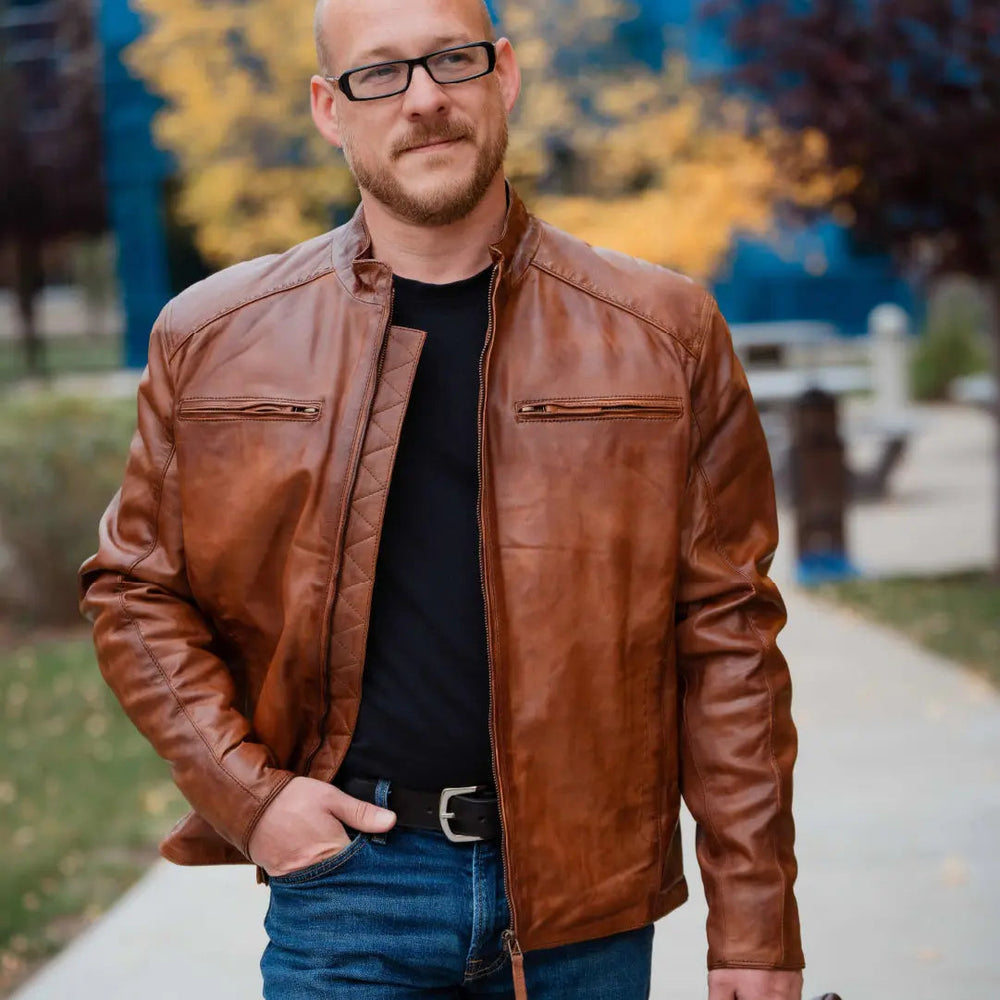 BOL Men's Racer Leather Jacket EX-STOCK Canada