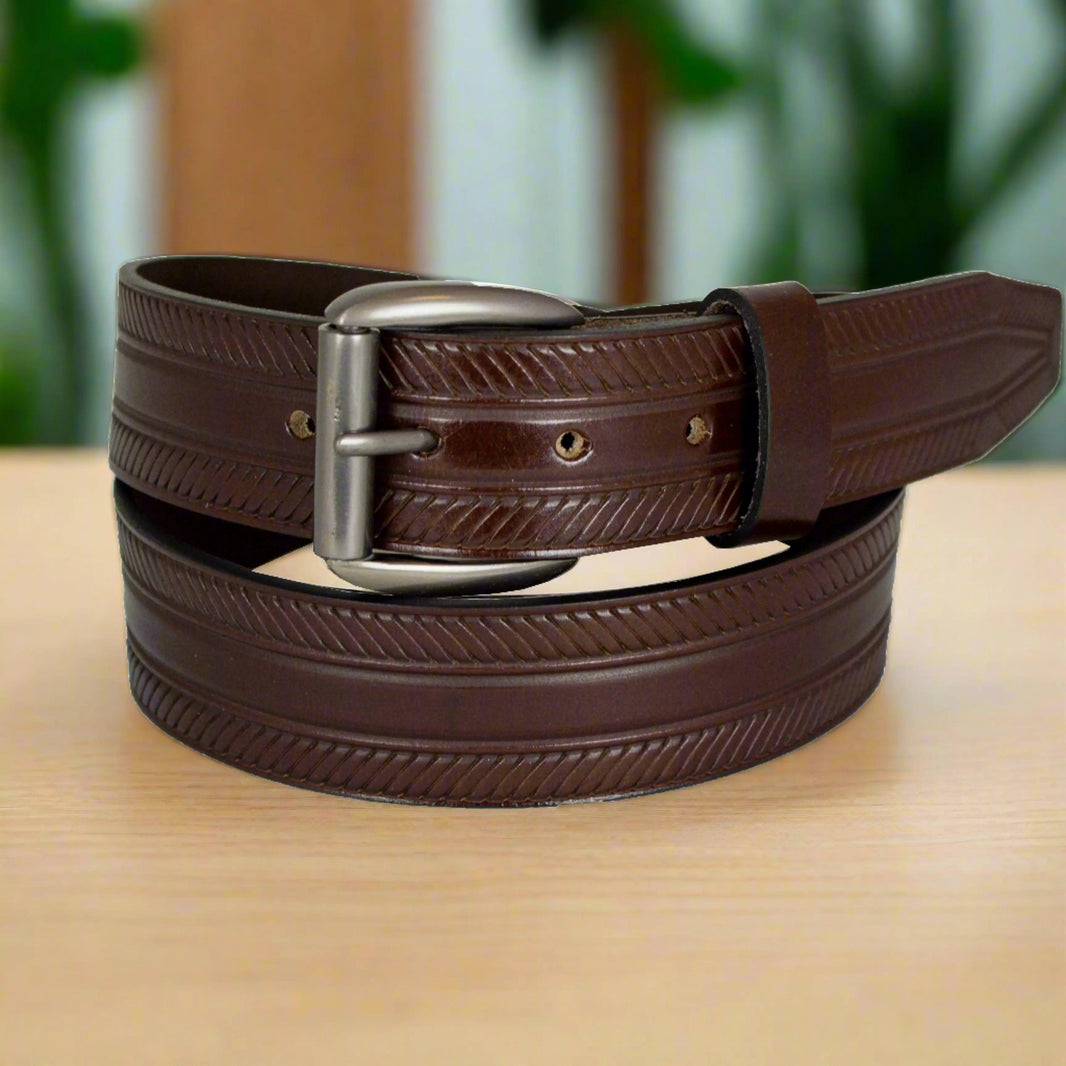 BOL Men's Removable Buckle Ribbed Leather Belt EX-STOCK Canada