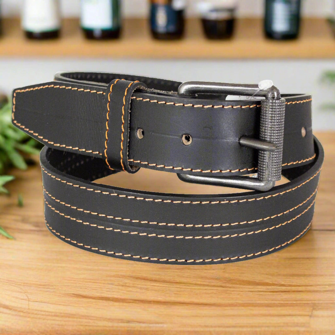 BOL Men's Roller Removable Buckle Stitch Leather Belt EX-STOCK Canada