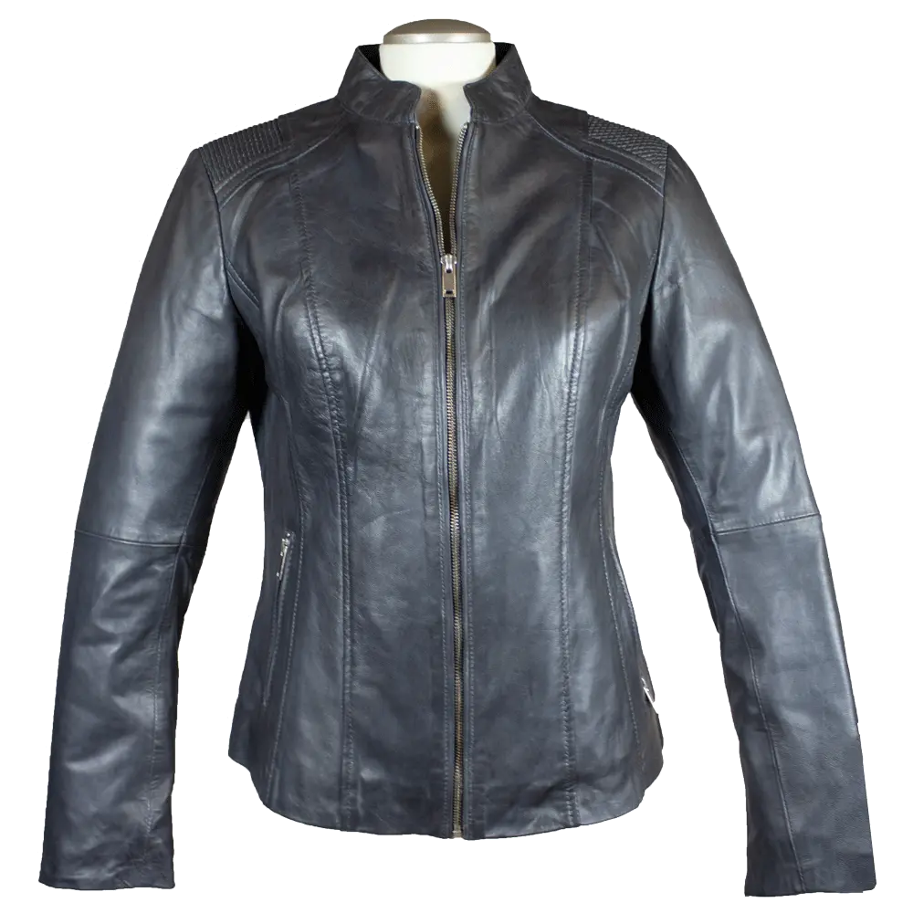 Chaqueta de cuero con acento de tejido de cesta para mujer BOLEX-STOCK Canada